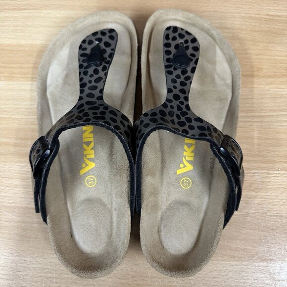 Viking Sandals Women's Size 37 Thong Cheetah Soft Footbed Sandals V712 - Picture 4 of 5